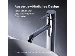 Outlet AM.PM Waschtischarmatur mit hohem Auslauf Spike Wasserhahn Bad aus Messing, Mischbatterie FPA92000 Chrom