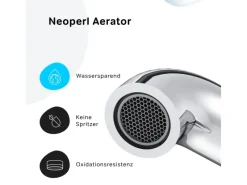 Outlet AM.PM Waschtischarmatur mit hohem Auslauf Spike Wasserhahn Bad aus Messing, Mischbatterie FPA92000 Chrom