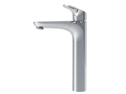 AM.PM Waschtischarmatur mit hohem Auslauf Like Wasserhahn Bad aus Messing, Mischbatterie FLA92000 Chrom< Einhebelmischer