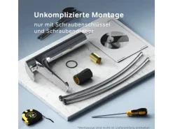 AM.PM Waschtischarmatur mit hohem Auslauf Like Wasserhahn Bad aus Messing, Mischbatterie FLA92000 Chrom< Einhebelmischer