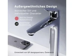 AM.PM Waschtischarmatur mit hohem Auslauf Like Wasserhahn Bad aus Messing, Mischbatterie FLA92000 Chrom< Einhebelmischer
