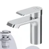 AM.PM Waschtischarmatur mit Klick-Ablaufgarnitur Flash Wasserhahn Bad, Waschbecken Armatur, Mischbatterie FNA82100 Chrom< Einhebelmischer