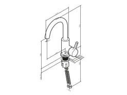 Outlet AM.PM Waschtischarmatur mit drehbarem Auslauf, Wasserhahn Bad, Mischbatterie FXB02700 X-Joy S  Chrom