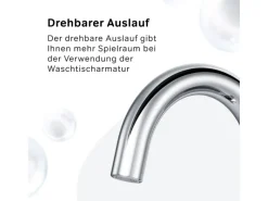 Outlet AM.PM Waschtischarmatur mit drehbarem Auslauf, Wasserhahn Bad, Mischbatterie FXB02700 X-Joy S  Chrom