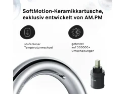 Outlet AM.PM Waschtischarmatur mit drehbarem Auslauf, Wasserhahn Bad, Mischbatterie FXB02700 X-Joy S  Chrom