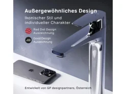 Einhebelmischer<AM.PM Waschtischarmatur mit hohem Auslauf Gem Wasserhahn Bad aus Messing, Mischbatterie FGA92000