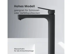 AM.PM Waschtischarmatur mit hohem Auslauf Hit Wasserhahn Bad aus Messing, Mischbatterie FTA92022< Einhebelmischer