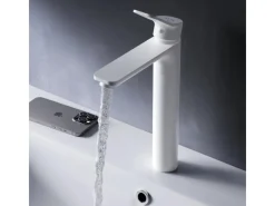 Best AM.PM Waschtischarmatur mit hohem Auslauf, Waschbecken Armatur, Mischbatterie FXA92033 X-Joy Wasserhahn Bad Weiß