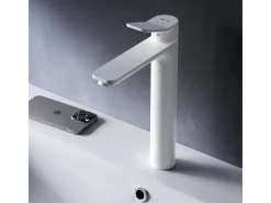 Best AM.PM Waschtischarmatur mit hohem Auslauf, Waschbecken Armatur, Mischbatterie FXA92033 X-Joy Wasserhahn Bad Weiß