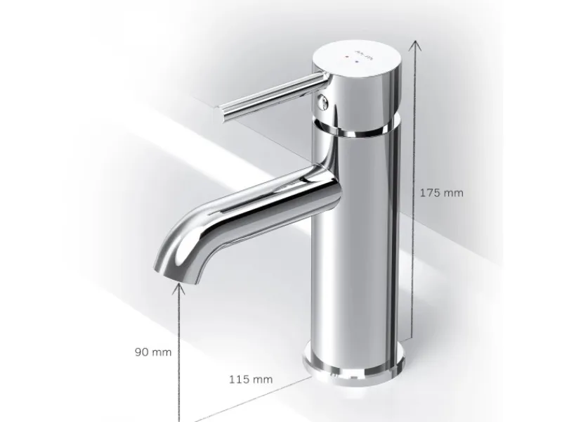 Einhebelmischer<AM.PM Waschtischarmatur mit Klick-Ablaufgarnitur Spike Wasserhahn Bad, Mischbatterie FPA82100 Chrom