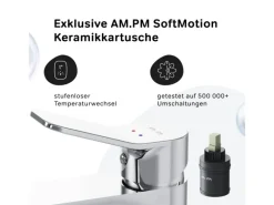 Best AM.PM Waschtischarmatur mit hohem Auslauf, Waschbecken Armatur, Mischbatterie FXA92000 X-Joy Wasserhahn Bad Chrom