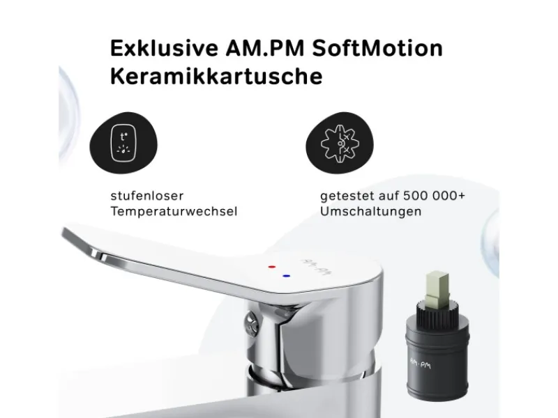 Best AM.PM Waschtischarmatur mit hohem Auslauf, Waschbecken Armatur, Mischbatterie FXA92000 X-Joy Wasserhahn Bad Chrom