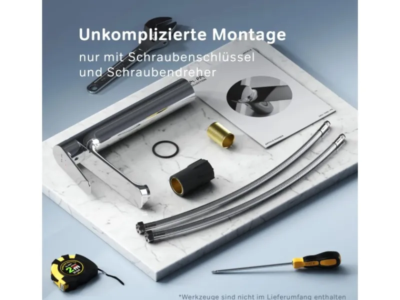 AM.PM Waschtischarmatur mit hohem Auslauf Hit Wasserhahn Bad aus Messing, Mischbatterie FTA92000< Einhebelmischer