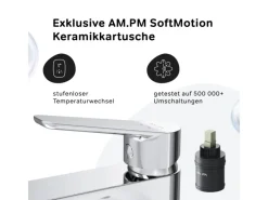 AM.PM Waschtischarmatur mit hohem Auslauf Hit Wasserhahn Bad aus Messing, Mischbatterie FTA92000< Einhebelmischer