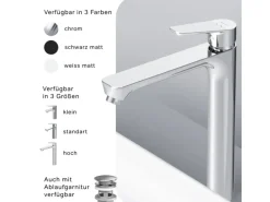 AM.PM Waschtischarmatur mit hohem Auslauf Hit Wasserhahn Bad aus Messing, Mischbatterie FTA92000< Einhebelmischer