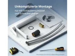 Discount AM.PM Waschtischarmatur mit hohem Auslauf Hit Wasserhahn Bad aus Messing, Mischbatterie FTA92033 Weiß