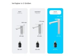 Discount AM.PM Waschtischarmatur mit hohem Auslauf Hit Wasserhahn Bad aus Messing, Mischbatterie FTA92033 Weiß