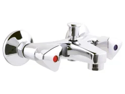 AquaSu Badewannenarmatur Zweigriffmischer Standard Chrom< Zweigriffarmatur