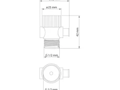 New AquaSu Wasserstopp Somari für Armaturen 1/2 Zoll Chrom