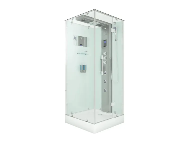 AcquaVapore AquaVapore Dampfdusche Duschtempel Sauna Dusche Duschkabine D38-00R3-EC 80x80 cm< Einhebelmischer