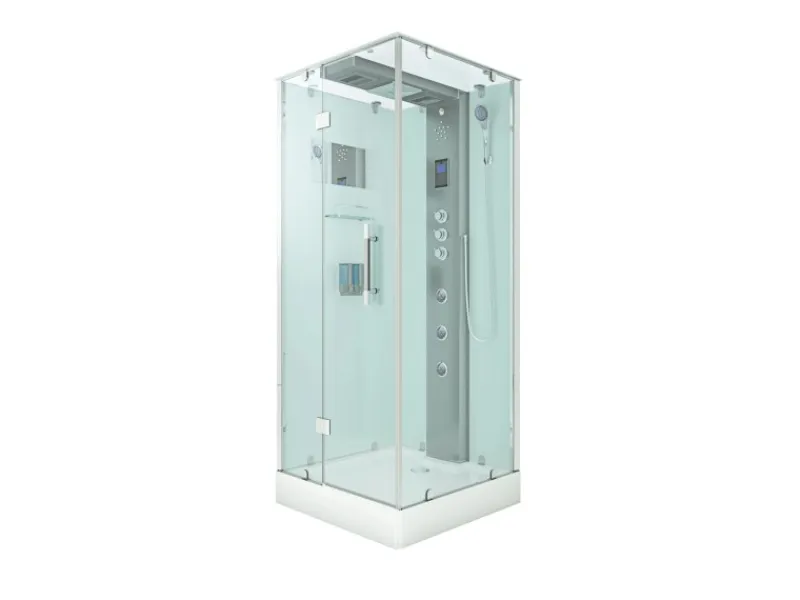 AcquaVapore Einhebelmischer<AquaVapore Dampfdusche Duschtempel Sauna Dusche Duschkabine D38-10L3-EC 90x90 cm