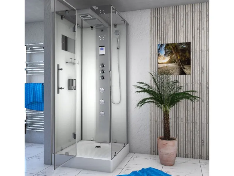 AcquaVapore Einhebelmischer<AquaVapore Dampfdusche Duschtempel Sauna Dusche Duschkabine D38-10L3-EC 90x90 cm