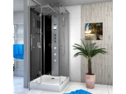 AcquaVapore AquaVapore Dampfdusche Duschtempel Sauna Dusche Duschkabine D38-13L3 90x90 cm< Einhebelmischer