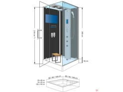 AcquaVapore AquaVapore Dampfdusche Duschtempel Sauna Dusche Duschkabine D38-23R2-EC 100x100< Einhebelmischer