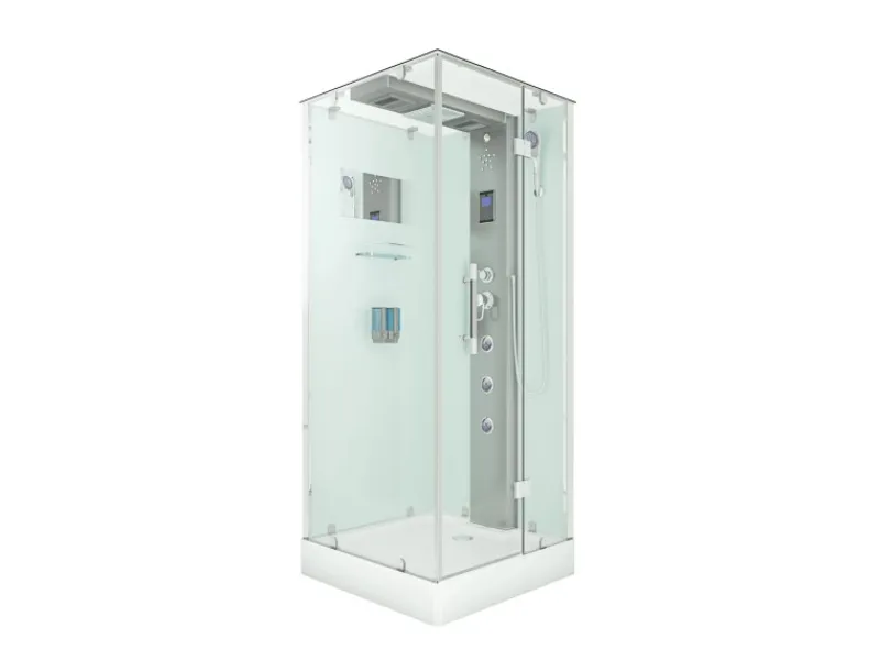 AcquaVapore Einhebelmischer<AquaVapore Dampfdusche Duschtempel Sauna Dusche Duschkabine D38-10R2-EC 90x90 cm