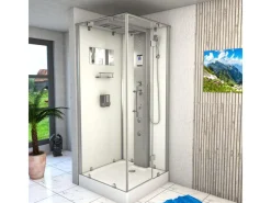 AcquaVapore Einhebelmischer<AquaVapore Dampfdusche Duschtempel Sauna Dusche Duschkabine D38-10R2-EC 90x90 cm