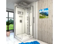 AcquaVapore Einhebelmischer<AquaVapore Dampfdusche Duschtempel Sauna Dusche Duschkabine D38-10R2-EC 90x90 cm