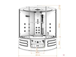AcquaVapore AquaVapore Dampfdusche Whirlpool Dusche Duschkabine K70-WS-EH-EC 150x150cm< Einhebelmischer