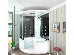 AcquaVapore AquaVapore Dampfdusche Whirlpool Dusche Duschkabine K60-SW-EH-EC 140x140cm< Einhebelmischer