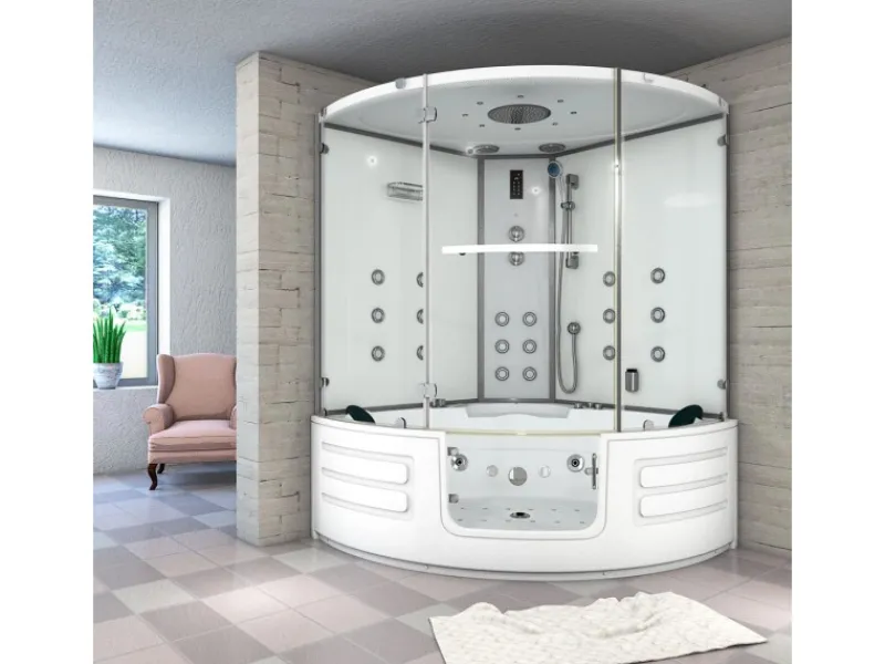 AcquaVapore Einhebelmischer<AquaVapore Dampfdusche Whirlpool Dusche Duschkabine K70-WS-EH-EC-SC 150x150cm