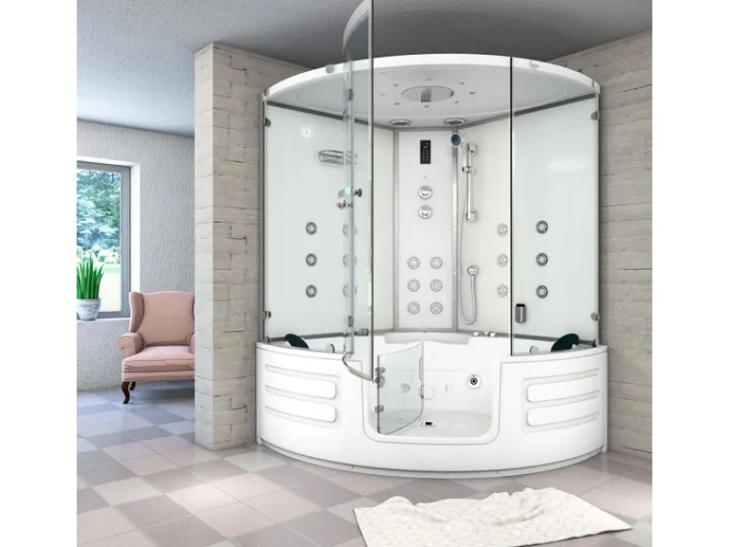 AcquaVapore Einhebelmischer<AquaVapore Dampfdusche Whirlpool Dusche Duschkabine K70-WS-EH-EC-SC 150x150cm