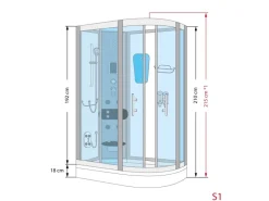 AcquaVapore AquaVapore Dusche Duschkabine D60-70M2R-EC Duschtempel Sauna 80x120 cm< Einhebelmischer