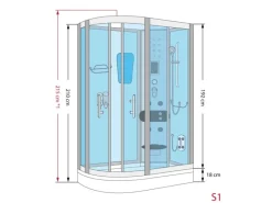 AcquaVapore AquaVapore Dusche Duschkabine D60-70M2L-EC Duschtempel Sauna 120x80 cm