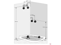 AcquaVapore AquaVapore Duschkabine Komplettdusche Fertigdusche Dusche D60-70M0R 80x120 cm< Einhebelmischer