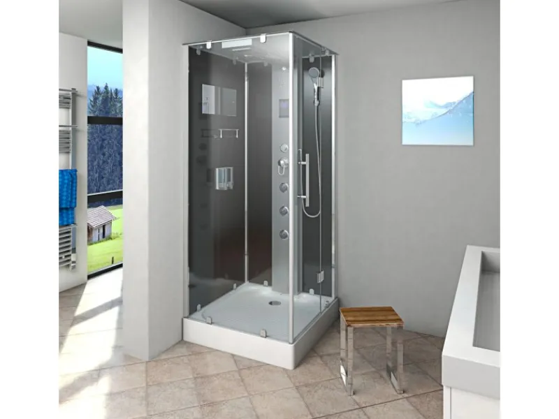 AcquaVapore Einhebelmischer<AquaVapore Duschkabine Komplettdusche D38-23R0 Fertigdusche Dusche 100x100 cm