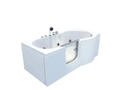 AcquaVapore AquaVapore Seniorenwanne mit Tür Whirlpool S12-EH-WP-L Badewanne 170x85cm< Einhebelmischer
