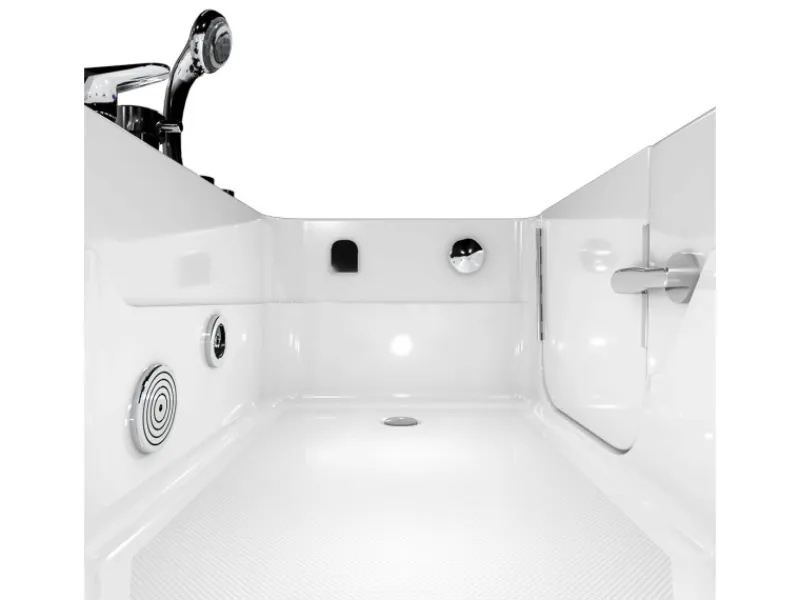 AcquaVapore Einhebelmischer<AquaVapore Whirlpool Seniorenwanne mit Tür S17-EH-WP-L 150x75cm