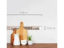 AS-Creation Küchenrückwände<A.S. Création Borte selbstklebend Coffee Küche 5 m x 5 cm Braun