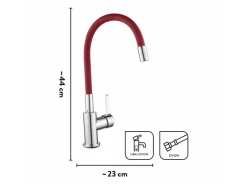 baliv Einhebelmischer<Küchenarmatur KI-1823 Chrom-Rot