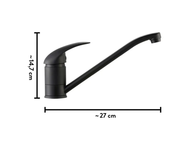Discount baliv Küchenarmatur KI-1520 Schwarz Matt