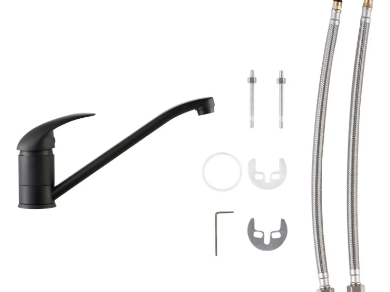 Discount baliv Küchenarmatur KI-1520 Schwarz Matt