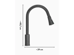 baliv Einhebelmischer<Küchenarmatur KI-1300 Schwarz Granitoptik