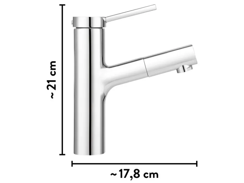 baliv Waschtischarmatur WT-680 mit Handbrause Einhebel Verchromt< Einhebelmischer