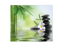 Sale Banjado Herdabdeckplatte Glas 1 Teilig 60x52CM Schneidebrett Herdabdeckung Mit Motiv Steine & Relax 6