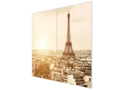 Banjado Herdabdeckplatte Glas 2 Teilig Je 30x52CM Schneidebrett Herdabdeckung Mit Motiv Dächer Von Paris< Schneidebretter|Herdabdeckungen