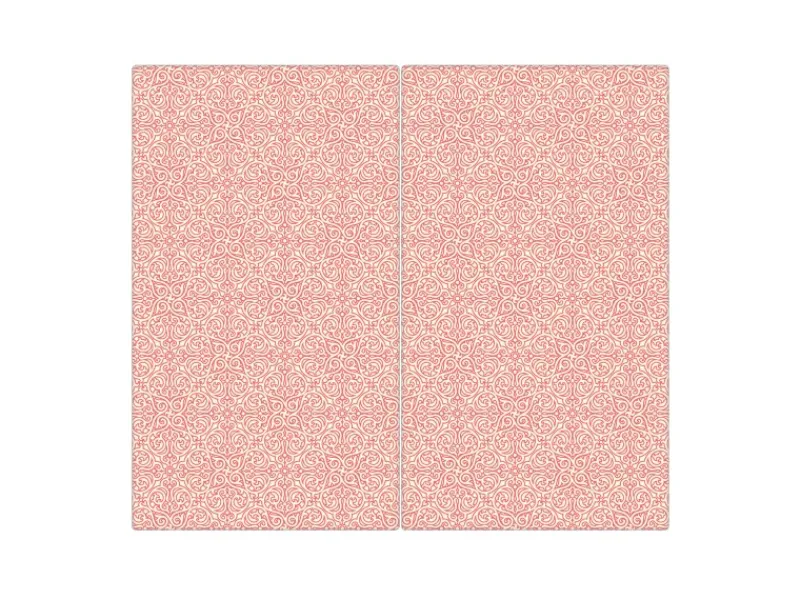 Banjado Herdabdeckplatte Glas 2 Teilig Je 30x52CM Schneidebrett Herdabdeckung Mit Motiv Rosa Arabesque< Herde|Kochfelder